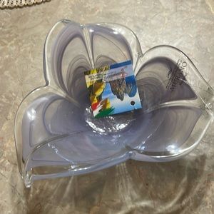 NEOT Murano Lilac Art Glass Flower Hand Painted Candle Holder or Planter